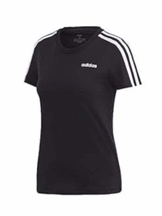 adidas Tops - adidas Women’s Black Tee with White 3-Stripe Shoulder